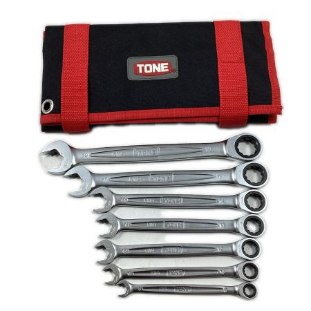 TONE トネ 両口メガネレンチセット RMQ700 収納ポーチ付 7本セット