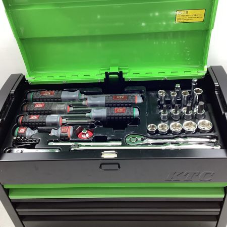 KTC ケーティーシー 工具セット 3段3引出し SK3666E EKR-103 グリーンxブラック ケース付 53点