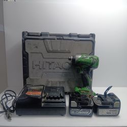 HITACHI 日立 インパクトドライバ　 程度C 充電器・充電池1個・ケース付 コードレス式 14.4v 6.0Ah 321582 WH14DBAL2 グリーン Cランク