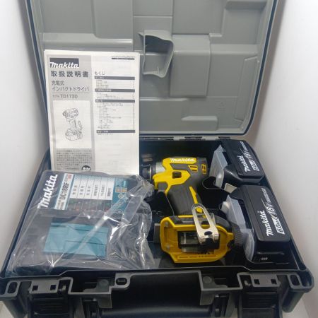 MAKITA マキタ インパクトドライバ 開封品(S) 充電器・充電池2個・ケース付 コードレス式 18v 177602 TD173DGXFY