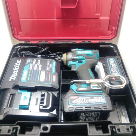 MAKITA マキタ インパクトレンチ TW004G ブルー 程度A 充電器・充電池2個・ケース付 コードレス式 40v 82554Y BL4025 充電回数2回/0％/0％×2個 TW004G ブルー