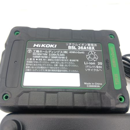 HiKOKI ハイコーキ インパクトドライバ　程度A 充電器・充電池2個・ケース付 18v J952203 WH18DC ブラック