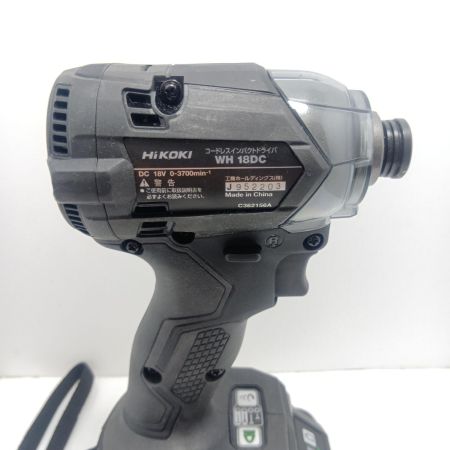 HiKOKI ハイコーキ インパクトドライバ　程度A 充電器・充電池2個・ケース付 18v J952203 WH18DC ブラック