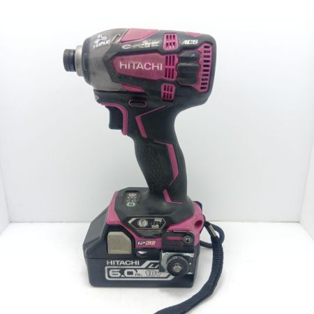 HITACHI 日立 インパクトドライバ　充電器・充電池2個・ケース付 WH18DDL2 ショッキングピンク