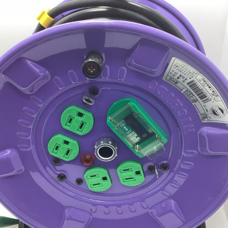 NICHIDO ドラム NICHIDO NP-EB34 パープル　屋内用　漏電しゃ断器付電工ドラム NP-EB34 パープル