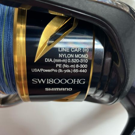 SHIMANO シマノ スピニングリール 20ステラSW 18000HG ※ハンドルが右軸のネジになっています。みだり側にするには付け替えが必要です。 04080