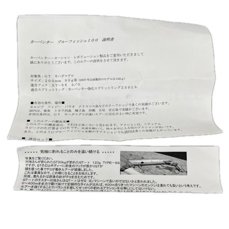 CARPENTER ルアー ブルーフィッシュ 100-200