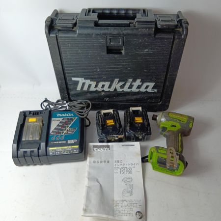 MAKITA マキタ インパクトドライバ TD160D グリーン×ブラック 充電器・充電池2個・ケース付 コードレス式 14.4v