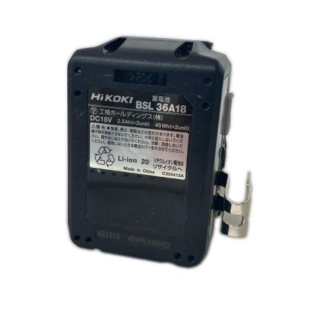 HiKOKI ハイコーキ インパクトドライバ WH36DC ブラック 充電器・バッテリー2個・ケース付 コードレス式 36v 8111733