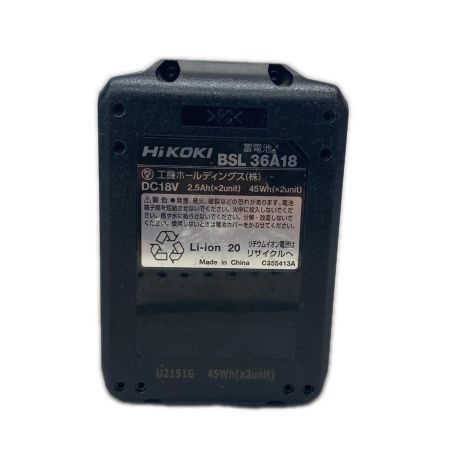 HiKOKI ハイコーキ インパクトドライバ WH36DC ブラック 充電器・バッテリー2個・ケース付 コードレス式 36v 8111733