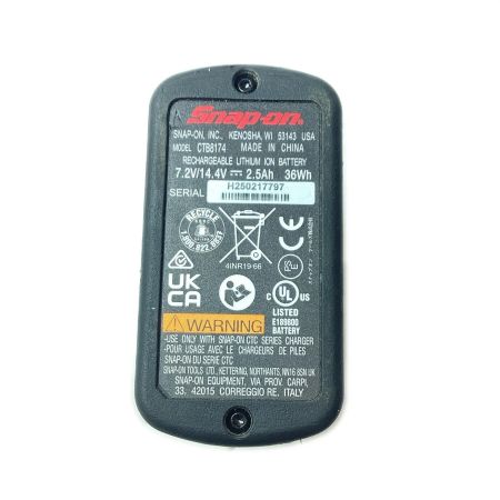 Snap-on スナップオン バッテリー 7.2v 14.4v CTB8174 ブラック 本体のみ