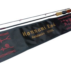 ホンナミスピリット トラウトロッド ホンナミロッド502UL リールシート「花梨紅白」/スレッド「パープル」 ハンドメイドロッド Bランク