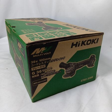 HiKOKI ハイコーキ コードレスディスクグラインダG3610DC(NNB) ストロングブラック 36V 100mm  本体のみ ストロングブラック