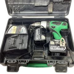 HITACHI 日立 ドライバドリル 充電器・充電池2個・ケース付 コードレス式 14.4v 6.0Ah  DV14DBL グリーン Cランク