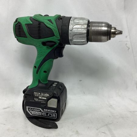 HITACHI 日立 ドライバドリル 充電器・充電池2個・ケース付 コードレス式 14.4v 6.0Ah  DV14DBL グリーン