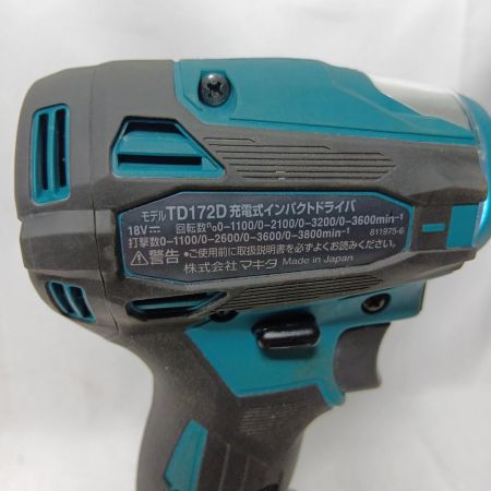 MAKITA マキタ インパクトドライバ TD172DRGX 充電器・充電池2個・ケース付 コードレス式 18v 182495 使用感有 TD172DRGX
