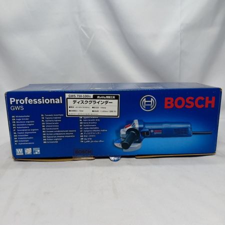 BOSCH ボッシュ ディスクグラインダー GWS750-100 I ブルー 未開封品 付属品完備 コード式 100mm 100v GWS750-100 I ブルー