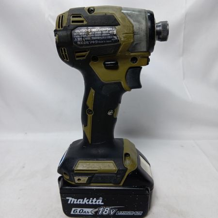 MAKITA マキタ インパクトドライバ TD173D オリーブ 程度B 充電池1個付 コードレス式 18v 6.0Ah 105/0/0 252917 使用感有 TD173D オリーブ