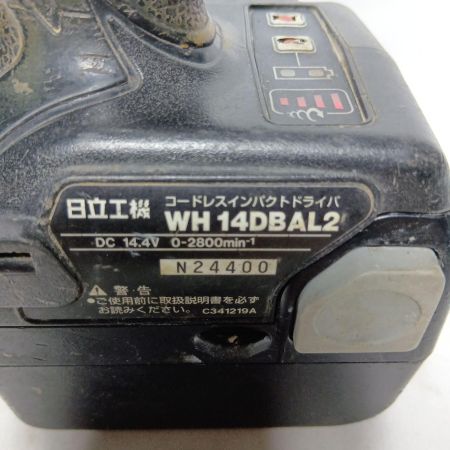 HITACHI 日立 インパクトドライバ WH14DBAL2 ブラック 充電器・充電池2個・ケース付 コードレス式 14.4v 使用感有 WH14DBAL2 ブラック