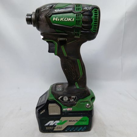 HiKOKI ハイコーキ インパクトドライバ WH18DDL2 グリーン 充電器・充電池1個・ケース付 コードレス式 18v N00042 現状販売 軸ブレ有 WH18DDL2 グリーン