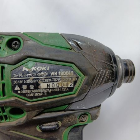 HiKOKI ハイコーキ インパクトドライバ WH18DDL2 グリーン 充電器・充電池1個・ケース付 コードレス式 18v N00042 現状販売 軸ブレ有 WH18DDL2 グリーン