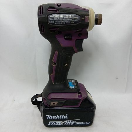 MAKITA マキタ インパクトドライバTD172DGXAP パープル 充電器・充電池2個付 コードレス式 18v 6.0Ah 4/0/0 4/0/0 38039 キズ・ヨゴレ有 TD172DGXAP パープル