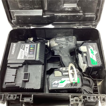 HiKOKI ハイコーキ インパクトドライバ 充電器・充電池2個・ケース付 コードレス式 WH36DA ブラック
