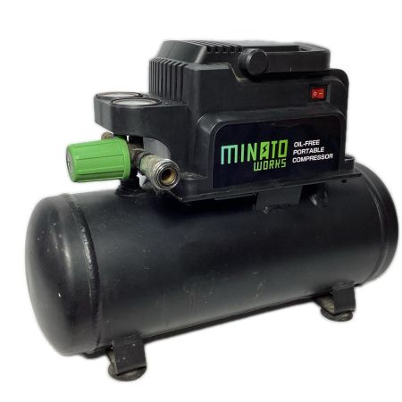 MINATO コンプレッサー 傷や錆あり CP-8A-V03 ブラック×黄緑