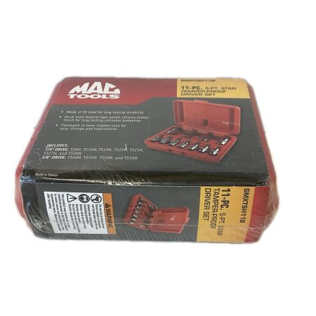 MAC TOOLS マック MAC TOOLS マックツールズ SMXTSH11B 11Pc. 5Pt. 星形タンパープルーフソケットセット 未使用