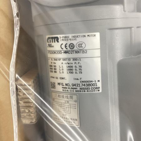 GTR FS30N200-HMO2TNNTB2 インダクションギアモータ 未使用