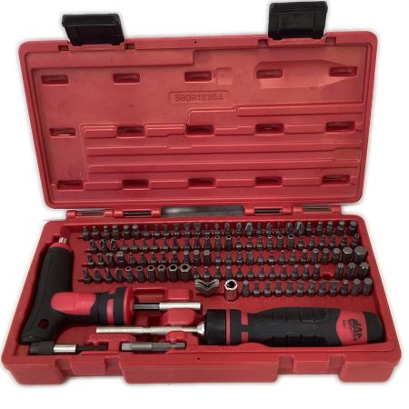 TAC TOOLS SBDR123SA 123Pc. マックグリップ ラチェッティング 1/4""ヘックスビットドライバーセット