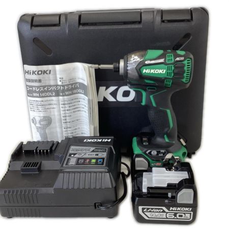 HiKOKI ハイコーキ  程度A 充電器・充電池2個・ケース付 コードレス式 14.4v インパクトドライバ WH14DDL2 グリーン