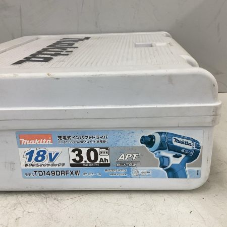 MAKITA マキタ インパクトドライバ 程度C ケース、充電器・充電池1個付 コードレス式 ８回 TD149DRFXW ホワイト