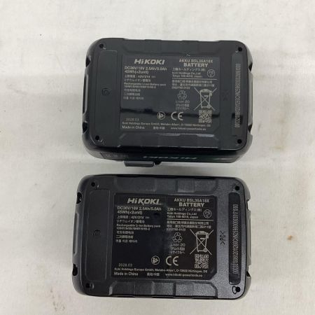 HiKOKI ハイコーキ インパクトドライバ  程度B 充電器・充電池2個・ケース付 コードレス式 36v 使用感有 WH36DD ブラック