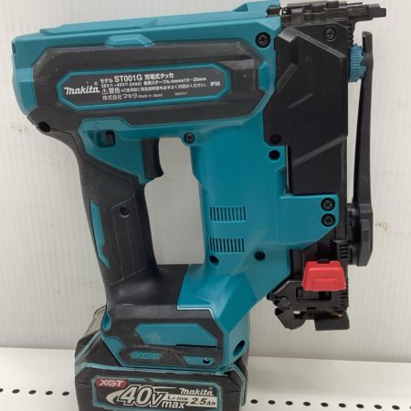 MAKITA マキタ 充電式タッカ ブルー 程度C 充電器・充電池1個・ケース付 コードレス式 40v 2.5Ah 80回 寿命3/4 キズ・ヨゴレ有 ST001GRDX ブルー