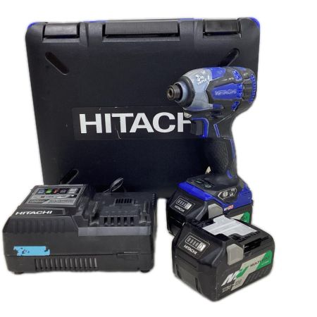 HiKOKI ハイコーキ インパクトドライバ  程度C 充電器・充電池2個・ケース付 コードレス式 36v 380983 キズ・ハガレ有 WH36DA 2XP(SB) ブルー