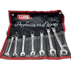 TONE トネ 首振ラチェットめがねレンチセット RMF700 Bランク