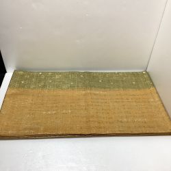 ▲▲  着物 帯 袋帯 黄土＆鶯 牛首紬 全通柄 黄土＆鶯 x 鶯 Bランク