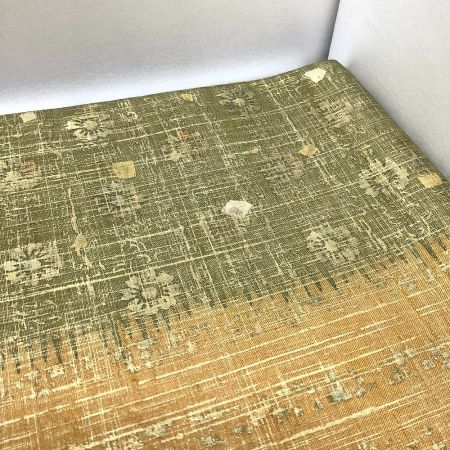   着物 帯 袋帯 黄土＆鶯 牛首紬 全通柄 黄土＆鶯 x 鶯