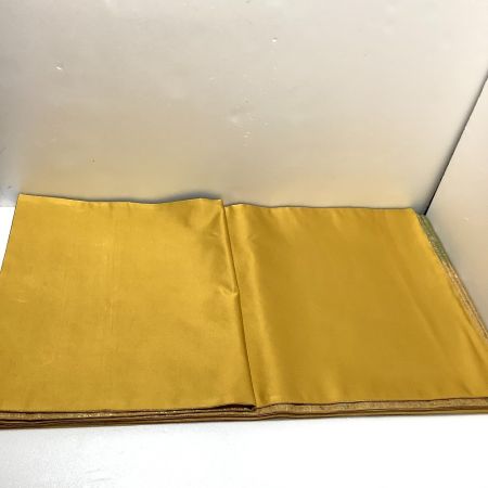   着物 帯 袋帯 黄土＆鶯 牛首紬 全通柄 黄土＆鶯 x 鶯