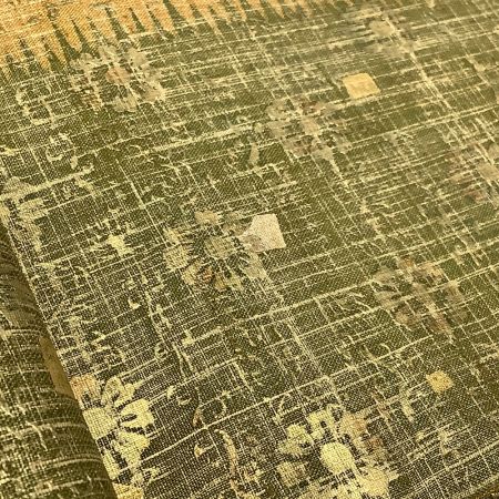   着物 帯 袋帯 黄土＆鶯 牛首紬 全通柄 黄土＆鶯 x 鶯