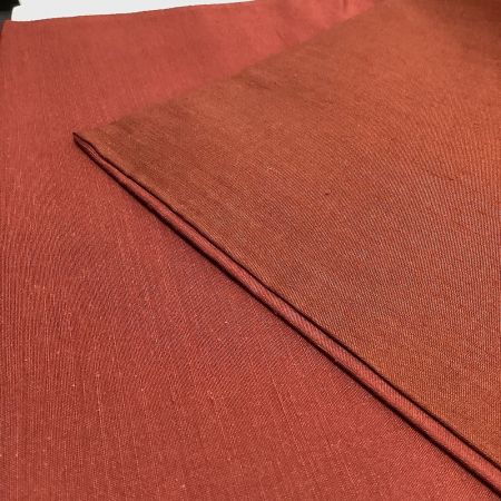   和服 着物 帯 袋帯 紬地 しゃれ帯 洒落帯 琵琶柄 落款  エンジ 紫 x パープル