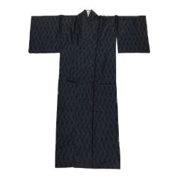 ▲▲  着物 紬 大島紬 小紋 正絹 証紙あり ネイビー ネイビー Cランク