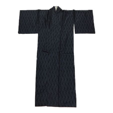   着物 紬 大島紬 小紋 正絹 証紙あり ネイビー ネイビー