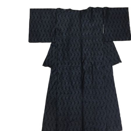   着物 紬 大島紬 小紋 正絹 証紙あり ネイビー ネイビー