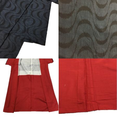   着物 紬 大島紬 小紋 正絹 証紙あり ネイビー ネイビー