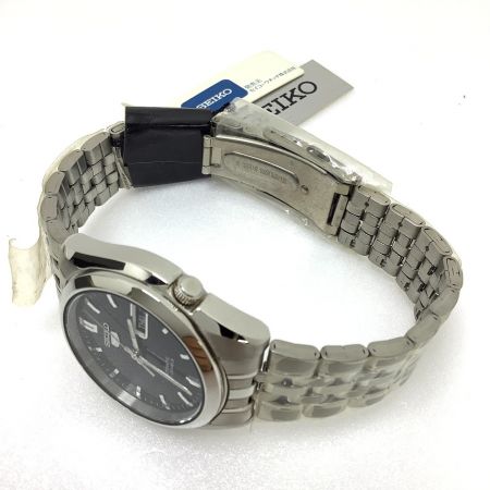 SEIKO セイコー セイコー5 腕時計 海外モデル 自動巻き 裏蓋スケルトン SNK361 シルバー x 文字盤ブラック