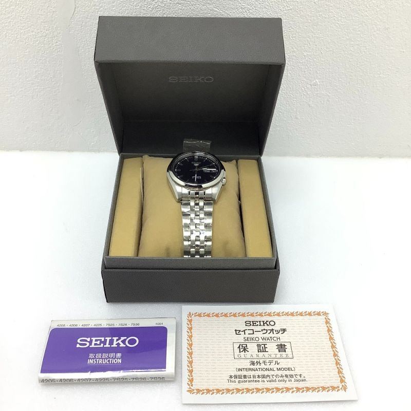 中古】 SEIKO セイコー セイコー5 腕時計 海外モデル 自動巻き 裏蓋 