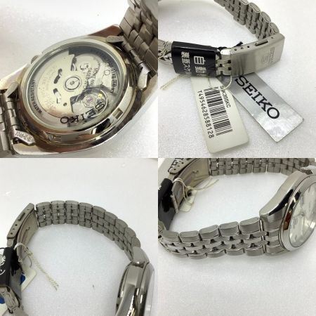  SEIKO セイコー セイコー5 腕時計 海外モデル 自動巻き 裏蓋スケルトン SNK355 シルバー