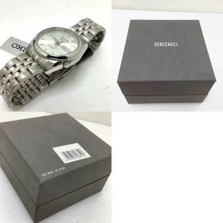  SEIKO セイコー セイコー5 腕時計 海外モデル 自動巻き 裏蓋スケルトン SNK355 シルバー